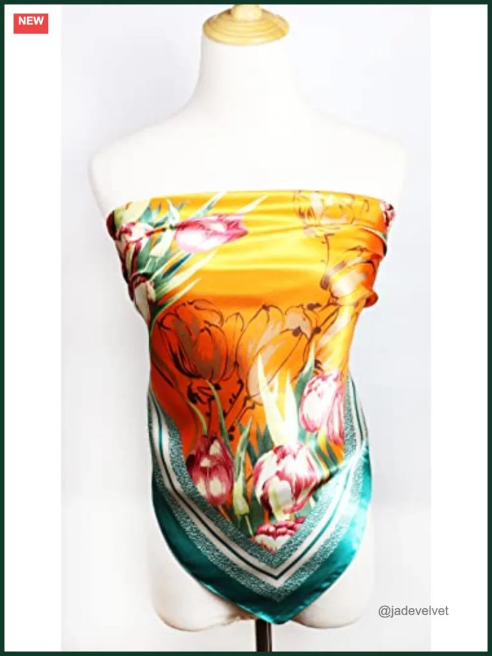 Silk Like Satin Head Scarf for Women, 35x35 in Square Bandana Hair Wrap